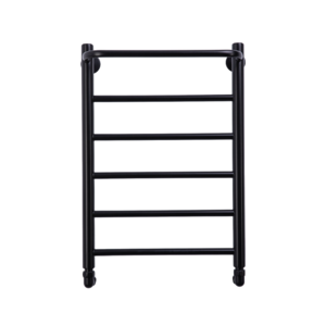 Изображение товара Полотенцесушитель водяной Comfysan Capri W-6 60/40 с полкой, 012724, ширина 40 см, высота 60 см, универсальное подключение, черный матовый