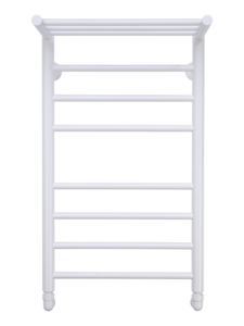Изображение товара Полотенцесушитель водяной Comfysan Luce W-8 80/40 с полкой, 013615, ширина 40 см, высота 80 см, универсальное подключение, белый матовый