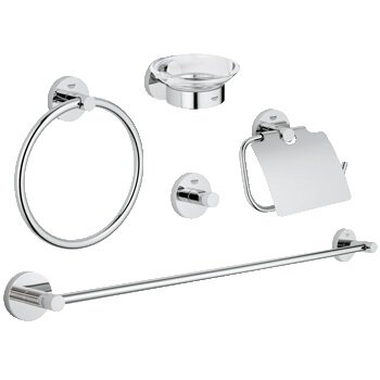 Изображение товара Набор аксессуаров для ванной Grohe Essentials 40344001 с хромированным покрытием