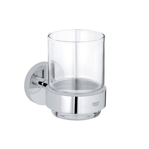 Изображение товара Стакан с держателем Grohe Essentials 40447001 - Хромированный аксессуар для ванной
