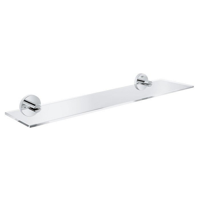 Изображение товара Стеклянная полка Grohe Essentials 40799001 для ванной комнаты, хром Изображение товара Стеклянная полка Grohe Essentials 40799001 для ванной комнаты, хром
