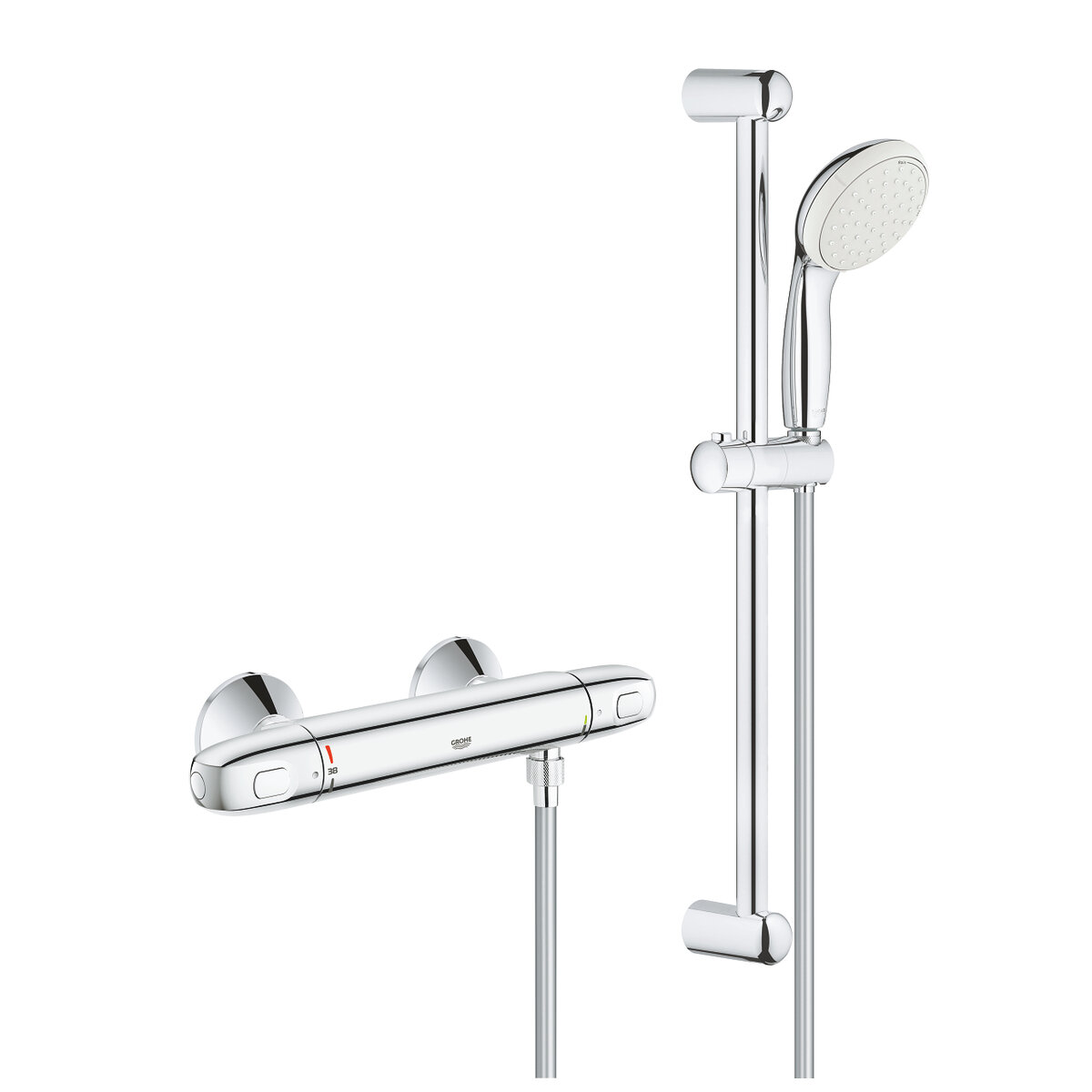 Изображение товара Термостат для душа  Grohe Grohtherm 1000 New, 34151004 (34151003), с душевым гарнитуром, хром