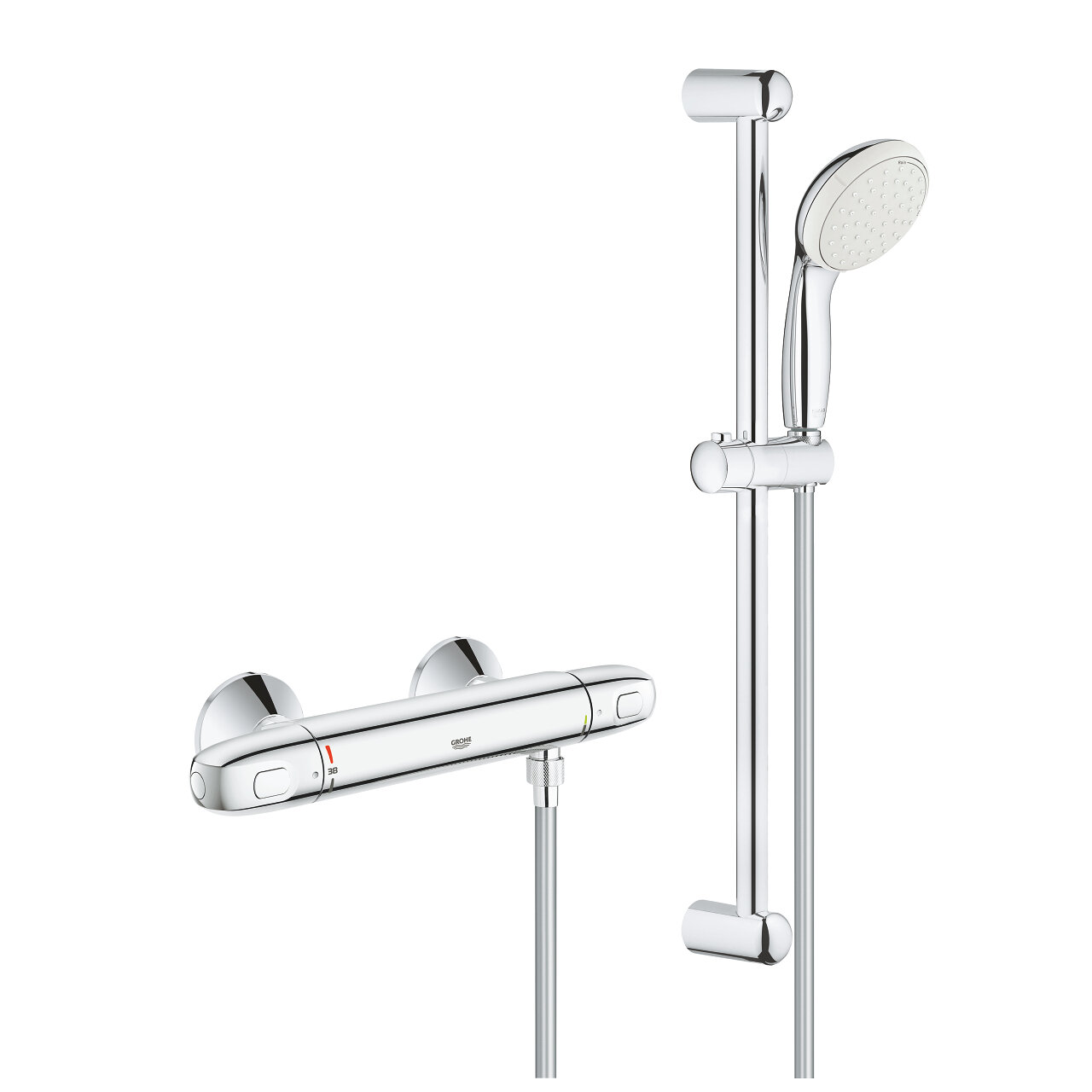Изображение товара Термостат для душа Grohe Grohtherm 1000 New с гарнитуром хром надежный