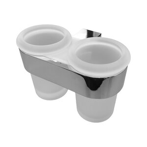 Изображение товара Стакан двойной для щёток Altasan Лотос ЛТ42Х хром настенный комплект