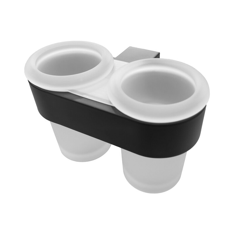 Изображение товара Стакан двойной для щёток Altasan Лотос ЛТ42ЧМ черный матовый