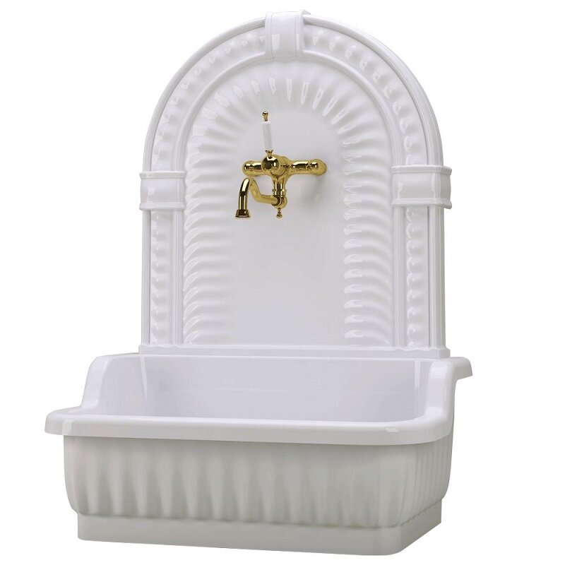 Изображение товара Раковина Migliore Olivia ML.OLV-45.100.BI напольная с 2 отверстиями под смеситель белая