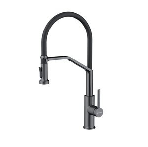 Изображение товара Смеситель Omoikiri Makkari 2 Plus-SB GM-BL 4994497 для кухонной мойки, с подключением к фильтру, воронёная сталь, gunmetal/черный