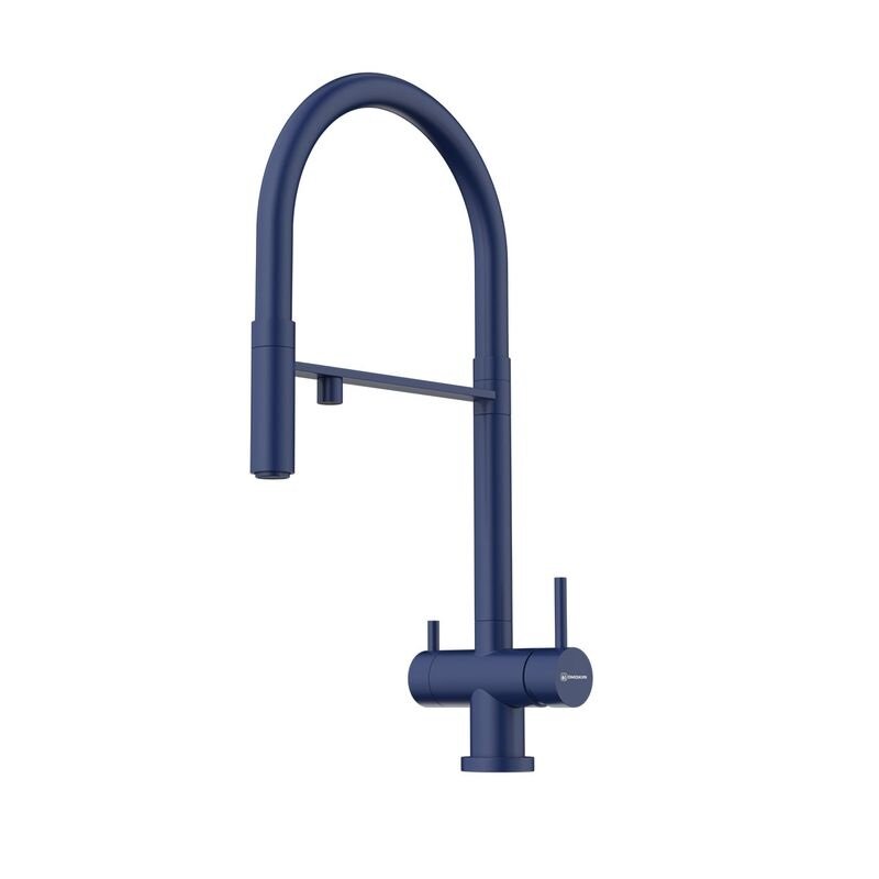 Изображение товара Смеситель Omoikiri Kanto 4994427 PVD-IB для кухонной мойки с подключением к фильтру indigo blue