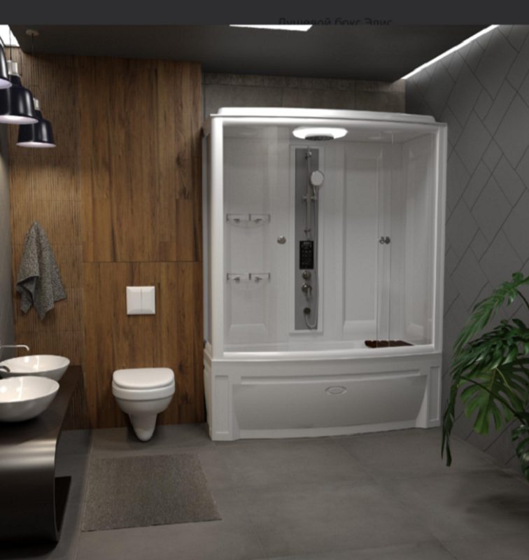 Изображение товара Душевой бокс Радомир Элис 168 х 85 см, 1-04-1-1-4-0950, с паром, стекло прозрачное, профиль белый, левосторонний