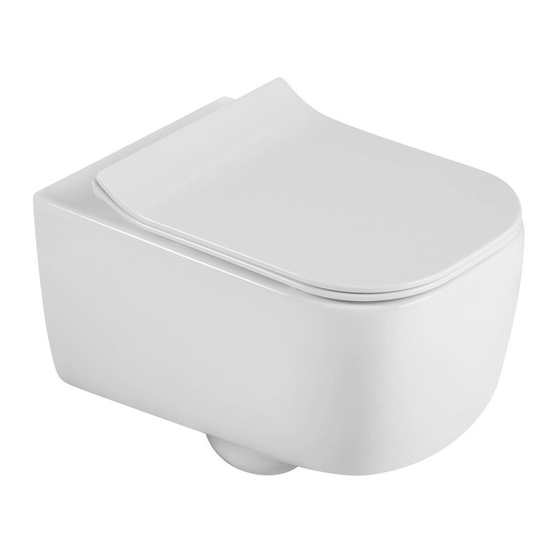 Изображение товара Подвесной безободковый унитаз Black&White Universe W-730 с микролифтом и Anti-Dirt