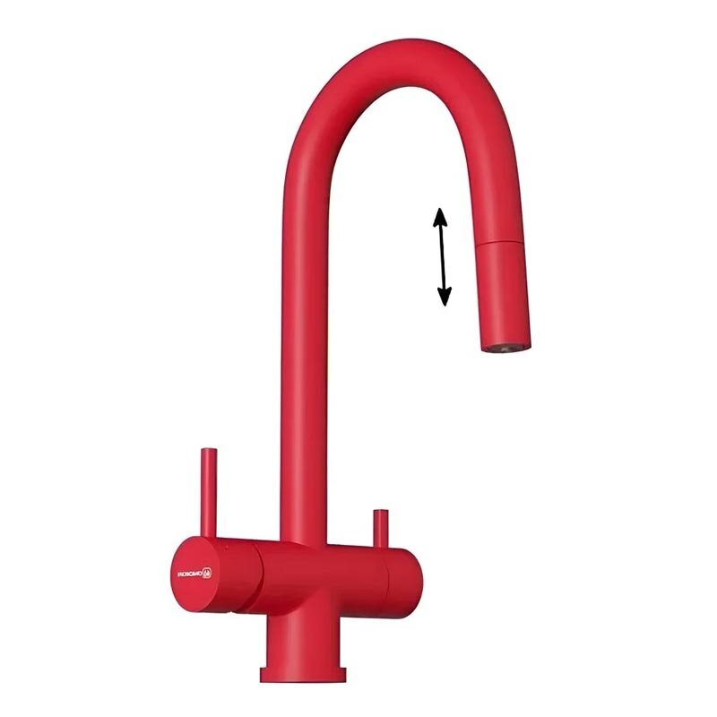 Изображение товара Современный кухонный смеситель Omoikiri Akita-S TO 4994439 с фильтром и изливом 360°