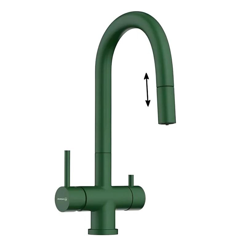 Изображение товара Смеситель Omoikiri Akita-S RG 4994437 для кухонной мойки под фильтр, PVD-покрытие, royal green матовый