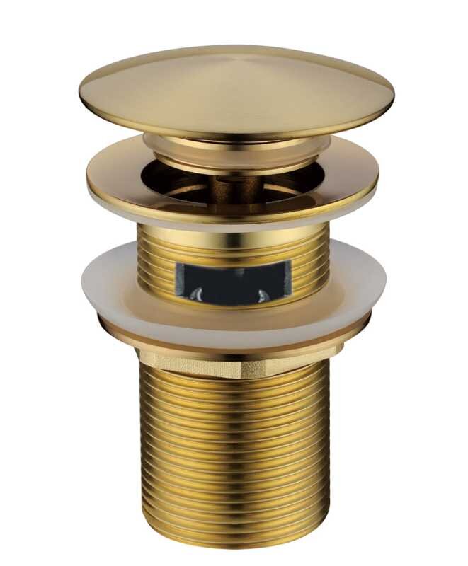 Изображение товара Донный клапан Boheme Mat Gold с переливом, автомат клик-клак, золото матовое 612/2-MG