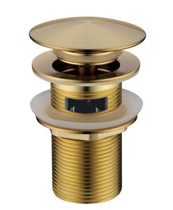 Изображение товара Донный клапан Boheme Mat Gold с переливом, автомат clik-clack, золото матовое, 612/2-MG