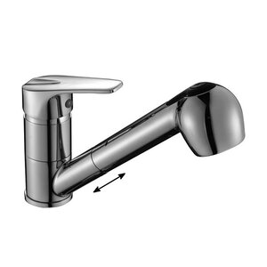 Изображение товара Смеситель Rossinka D40-25 для кухни с вытягиваемым изливом и гарантией 7 лет