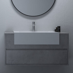 Изображение товара Тумба с раковиной Black&White Universe U903.1000-1, 100 см, подвесная, цвет пепельный