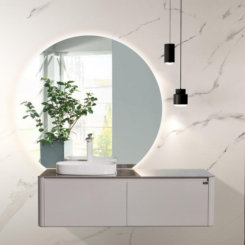 Изображение товара Тумба с раковиной Black&White Universe U915.1400L левая/U915.1400R правая, 140 см, подвесная, цвет серый