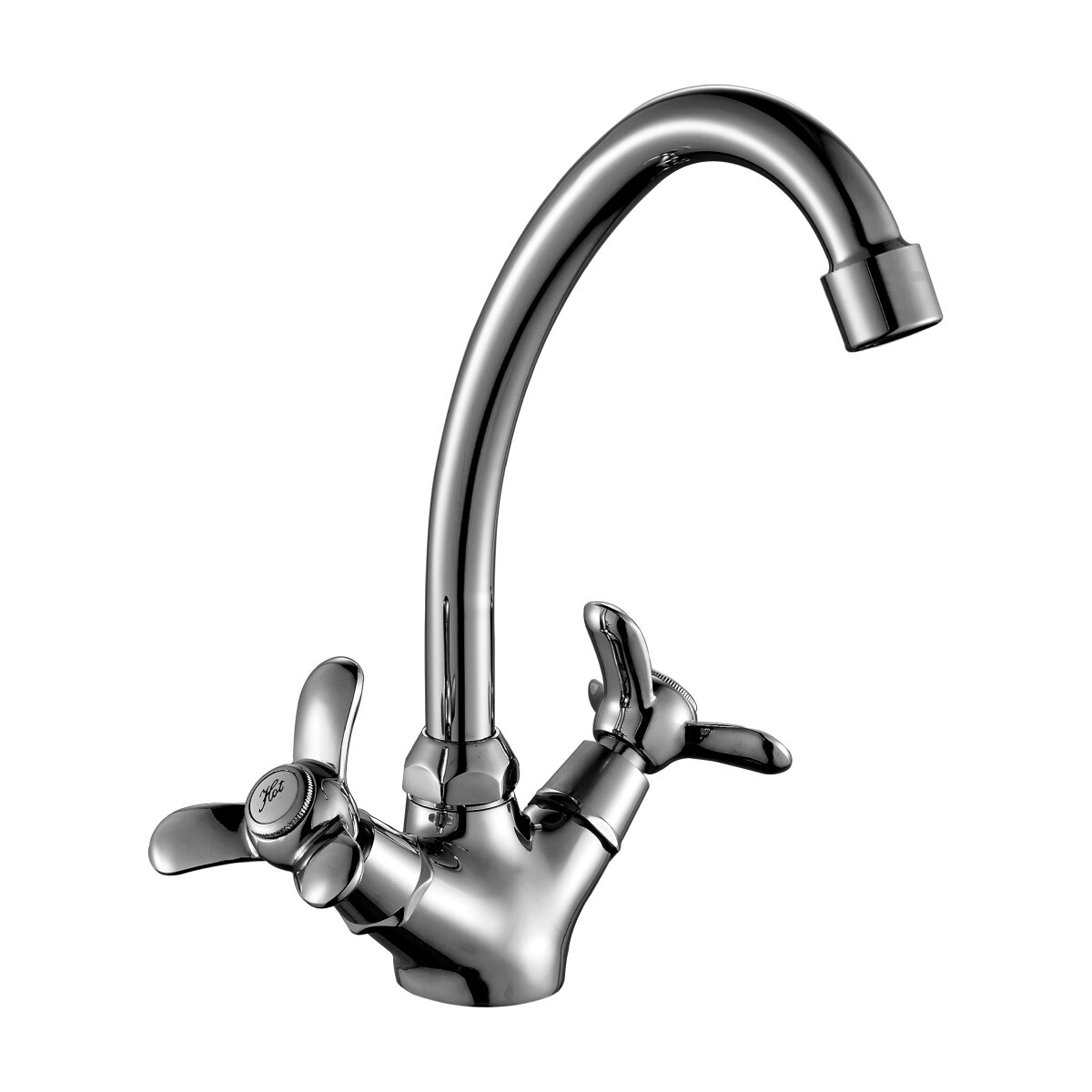 Изображение товара Смеситель Rossinka Q02-71 для кухни с горизонтальным монтажом и C-образным изливом