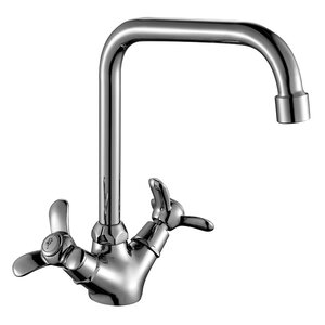 Изображение товара Смеситель Rossinka Q02-72 для кухни хром с поворотным изливом и гарантией 7 лет
