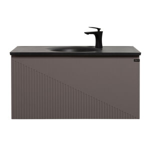 Изображение товара Тумба с раковиной Black&White Universe U918.900-3, 90 см, подвесная, цвет серый