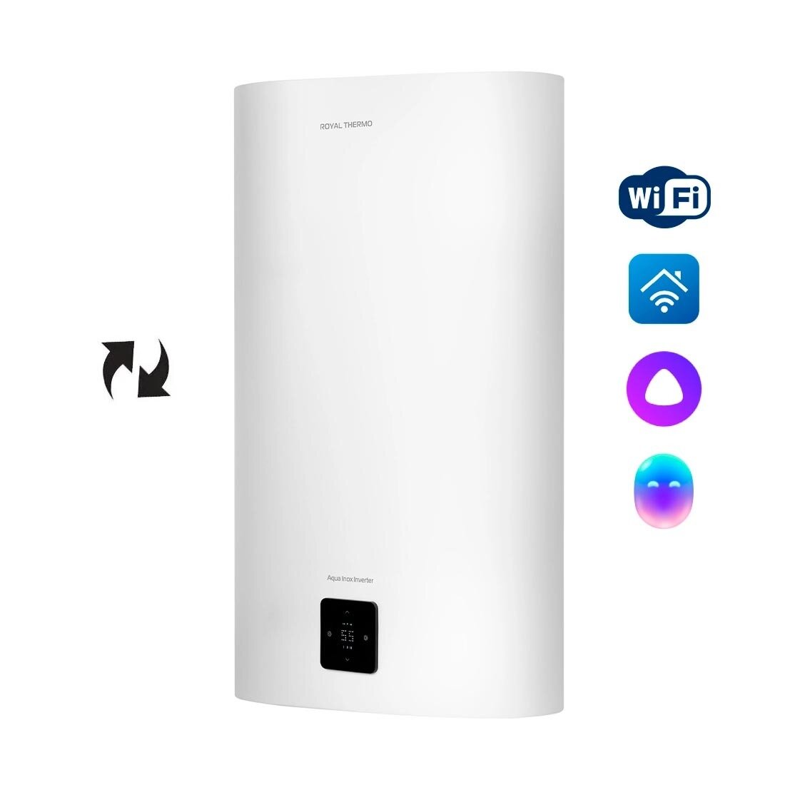 Изображение товара Royal Thermo RWH 80 Aqua Inox Inverter НС-1606010 - 80 л, 2 кВт, Wi‐Fi Изображение товара Royal Thermo RWH 80 Aqua Inox Inverter НС-1606010 - 80 л, 2 кВт, Wi‐Fi