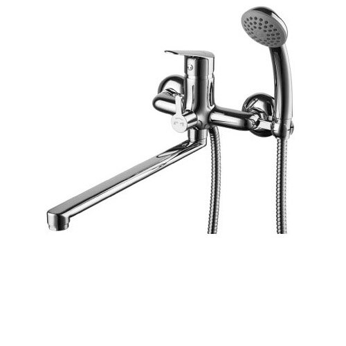 Изображение товара Смеситель Lemark Partner LM6551C универсальный для ванны и душа с плоским поворотным изливом 300 мм