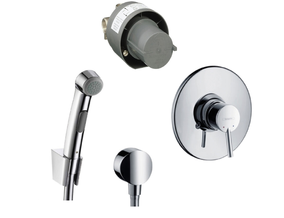 Изображение товара Гигиенический душ Hansgrohe Talis S, со смесителем, хром, 72606000/13620180/32128000/27453000