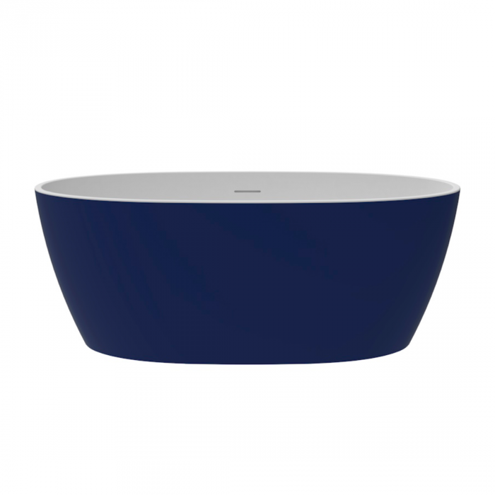 Изображение товара Ванна отдельностоящая акриловая Delice Rondo DLR440104Bu, 170 х 76 см, покрытие антигрязь, без ручек, синий матовый