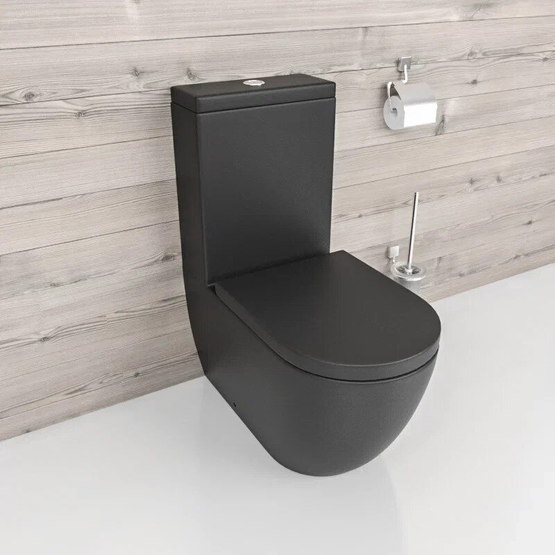 Изображение товара Безободковый унитаз-компакт BeWash Lusso BKBWR104620 черный матовый