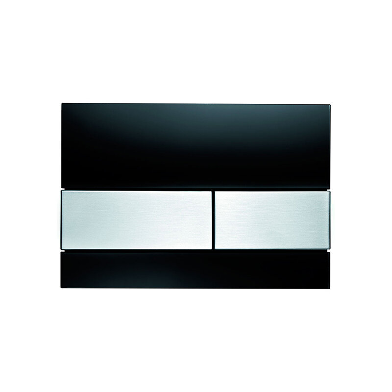 Изображение товара Клавиша смыва TECE Square 9240806, механическая, рамка черное стекло, клавиши сатин