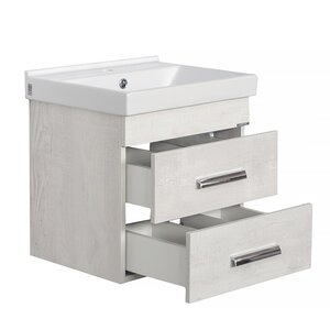 Изображение товара Подвесная тумба с раковиной Comforty Никосия 50 см белая ламинированная