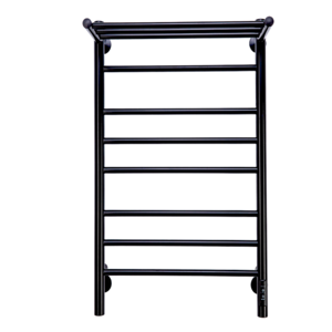 Изображение товара Полотенцесушитель электрический Comfysan Luce EC-8 80/40 с полкой, 013592, ширина 40 см, высота 80 см, диммер справа, черный матовый