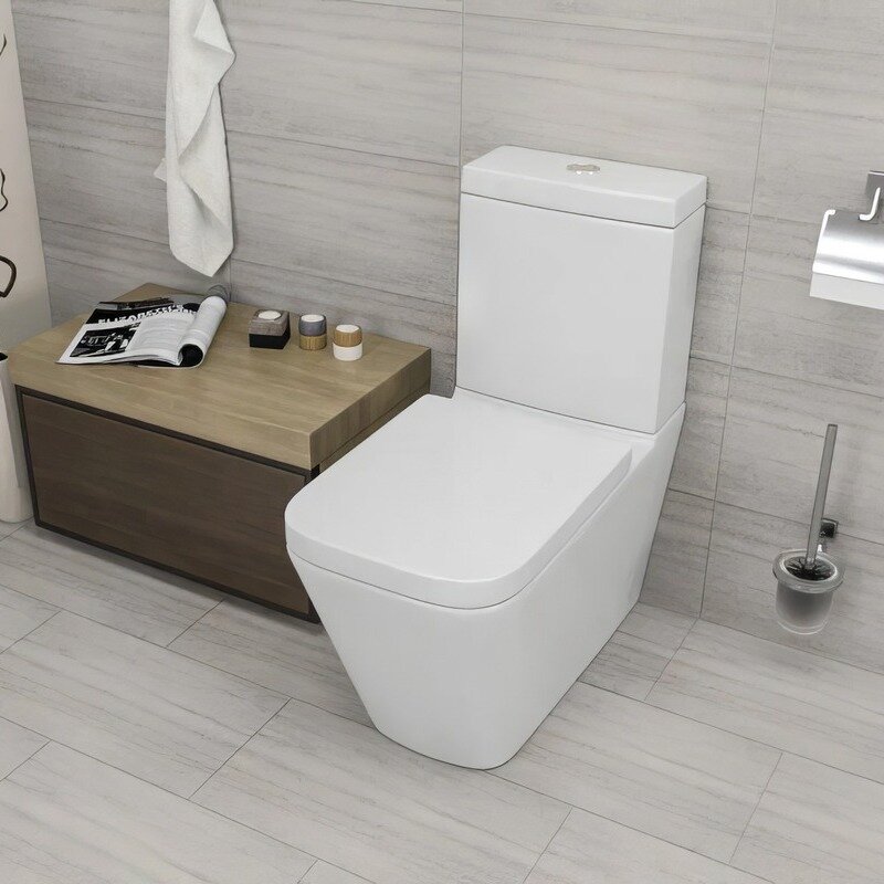 Изображение товара Унитаз-компакт ВeWash Kraft BKBWR005635, безободковый, сиденье микролифт, цвет белый глянец