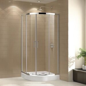 Изображение товара Душевой уголок Cezares ECO-O-R-2-90-C-Cr/ECO-O-R-2-90-P-Cr, 90 х 90 х 190 см, стекло прозрачное/рифленое, профиль хром