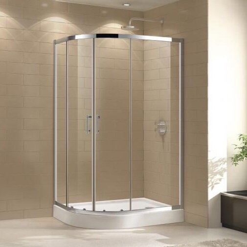 Изображение товара Душевой уголок Cezares ECO-O-RH-2-100/80 с раздвижными дверями, хром профиль, 6 мм стекло, италия