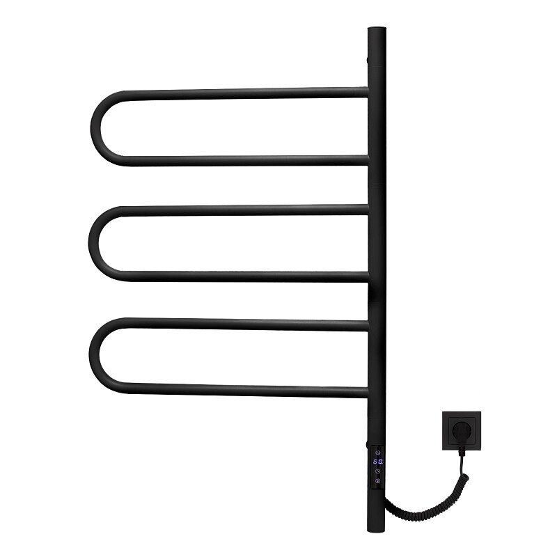 Изображение товара Электрический полотенцесушитель Vincea VTD-1R2 80х44 см с диммером и таймером, черный матовый