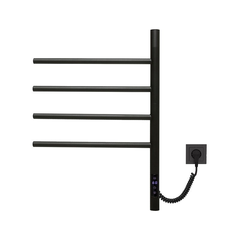 Изображение товара Электрический полотенцесушитель Vincea VTD-1S1, 43х60 см, черный матовый, таймер и диммер