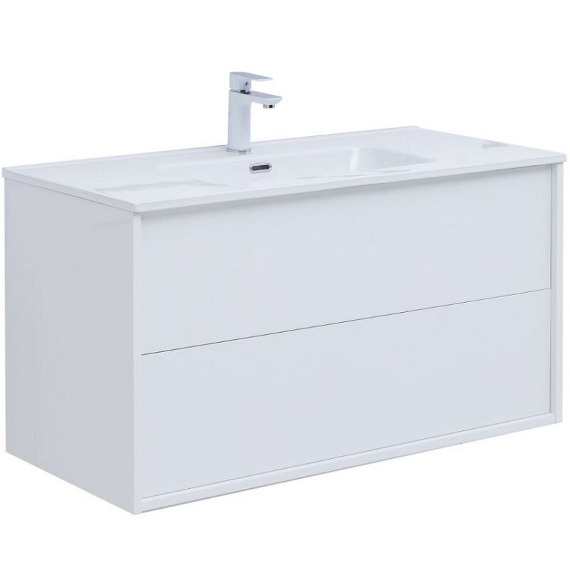 Изображение товара Тумба под раковину Aquanet Lino 80 см белая с Push-to-Open