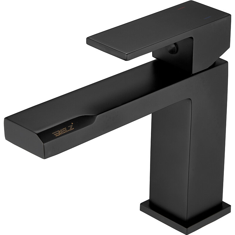Изображение товара Смеситель Belz B613-7 B10613-7 для раковины черный латунь однорычажный 17 см монтаж G1/2