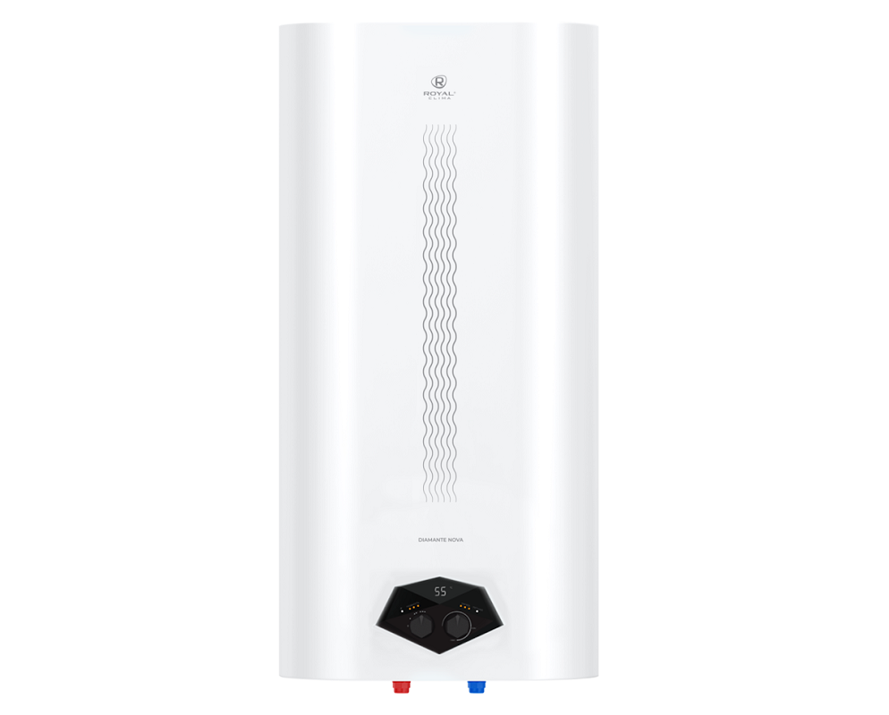 Изображение товара Электрический водонагреватель Royal Clima Diamante Nova RWH-DN80-FE, накопительный, однофазный, 2.0 кВт, 80 литров, цвет белый