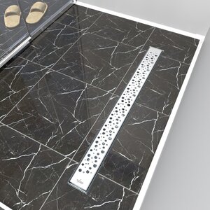 Изображение товара Дренажный канал Timo Drain Protect DP20600-DR20600, 60 см, с перфорированной решеткой  DR20, сатин