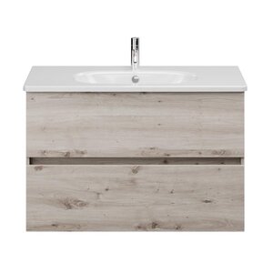 Изображение товара Тумба под раковину Burgbad Rocio 100 см подвесная дуб декор silver