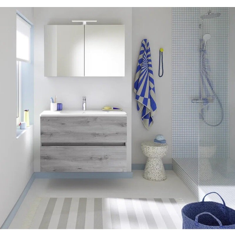 Изображение товара Зеркальный шкаф Burgbad Rocio SPUK100, 100 см, с выключателем и розеткой, без подсветки