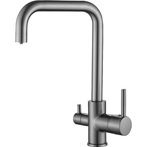 Изображение товара Смеситель Belz B802-3 B76802-3 для кухонной мойки, с подключением к фильтру, цвет вороненая сталь, gunmetal 