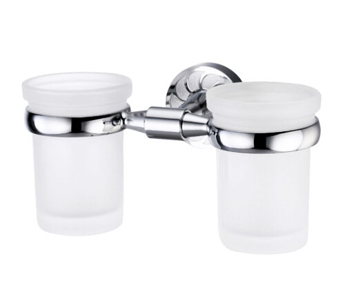 Изображение товара Стакан с держателем WasserKRAFT Isen двойной хром настенный K-4028D