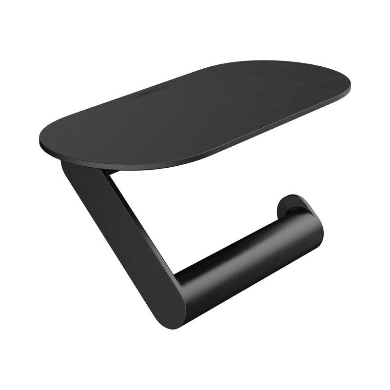 Изображение товара Держатель туалетной бумаги Hansgrohe WallStoris с полкой черный матовый