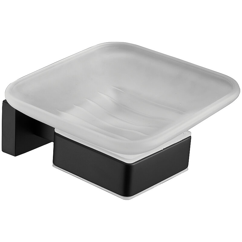 Изображение товара Мыльница Belz B903 B90302, стекло, цвет держателя черный матовый