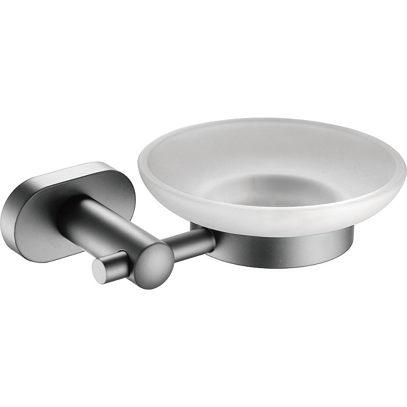 Изображение товара Мыльница Belz B905 B90502, стекло, цвет держателя вороненая сталь, gunmetal