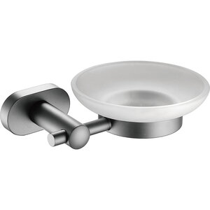 Изображение товара Мыльница Belz B905 B90502, стекло, цвет держателя вороненая сталь, gunmetal