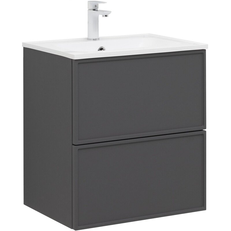 Изображение товара Тумба под раковину Aquanet Арт 60 см с системой push-to-open и МДФ покрытием